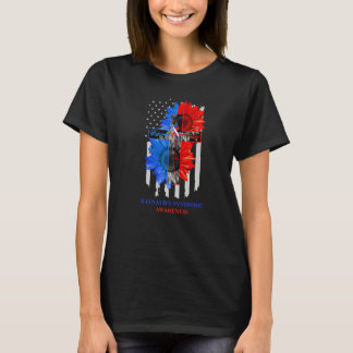 Camiseta Raynauds Syndrome Red Blue Sunflower Faith Hope Lo