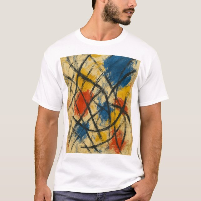 Camiseta RAZID Abstract Expressionist Art – Bold Color Moti (Frente)