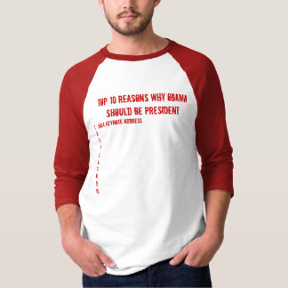 CAMISETA RAZÕES DA PARTE SUPERIOR 10 PELAS QUAIS OBAMA DEVE