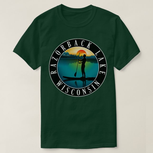 Camiseta Razorback Lake Wisconsin Paddleinternamento (Frente do Design)