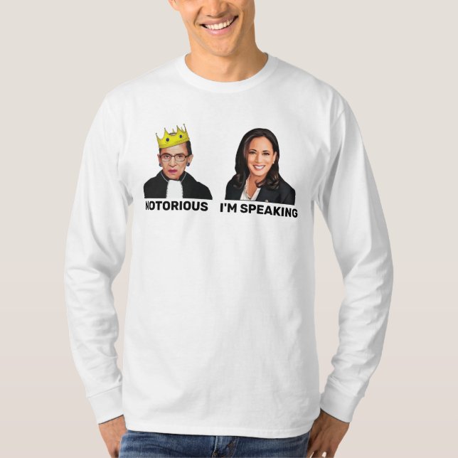 Camiseta RBG Notorious Kamala Harris, estou falando (Frente)