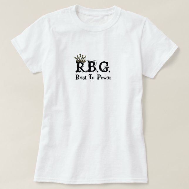 Camiseta RBG Resto em energia, branco (Frente do Design)