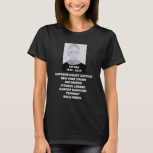 Camiseta RBG RIP Ruth Bader Ginsburg Tributo a preto