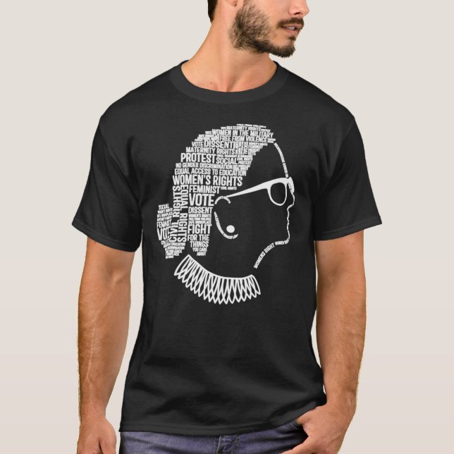 Camiseta RBG Ruth Bader Ginsburg, notória, cita feminista  (Frente)