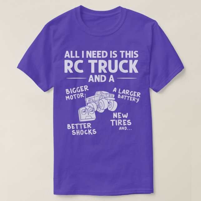 Camiseta Rc Monster Truck Car Remote Control 2364 (Frente do Design)