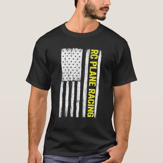 Camiseta Rc Plane Racing American Flag Radio Controlada Rem (Frente)