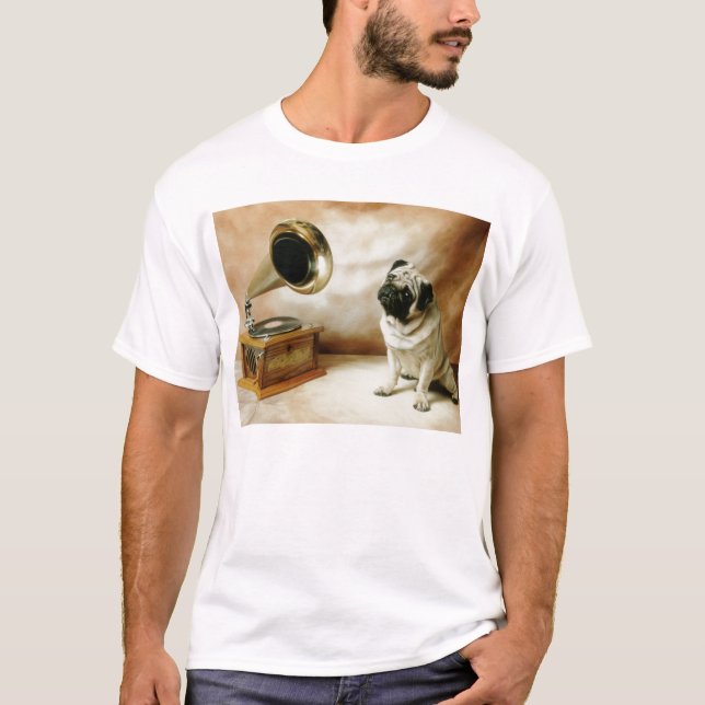 Camiseta RCA Grammaphone Pug T-Shirt (Frente)