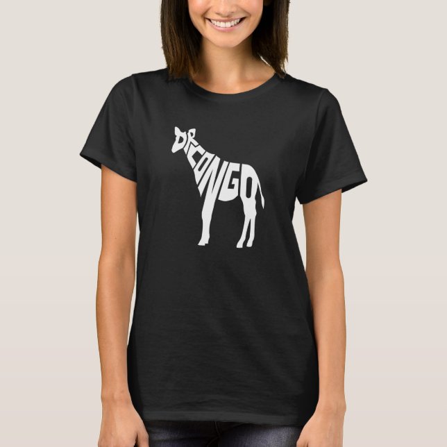 Camiseta RD Congo Okapi Word Forest Giraffe (Frente)