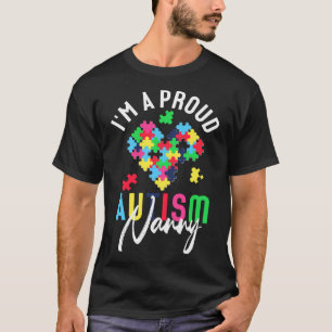 Camiseta Rd I M A Orgulhosa Babá Autismo Sensibilização Het