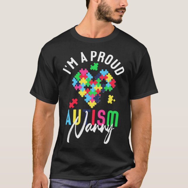 Camiseta Rd I M A Orgulhosa Babá Autismo Sensibilização Het (Frente)