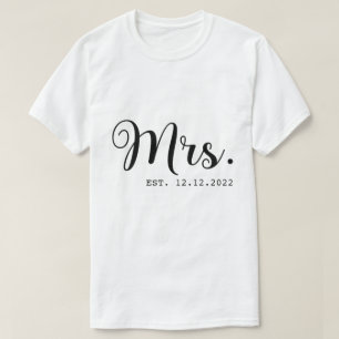 Camiseta RD Personalizado Sr. e Sra., Esposa Personalizada