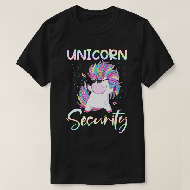 Camiseta RD Unicorn Security Rainbow Muscle Manly Funny  (Frente do Design)