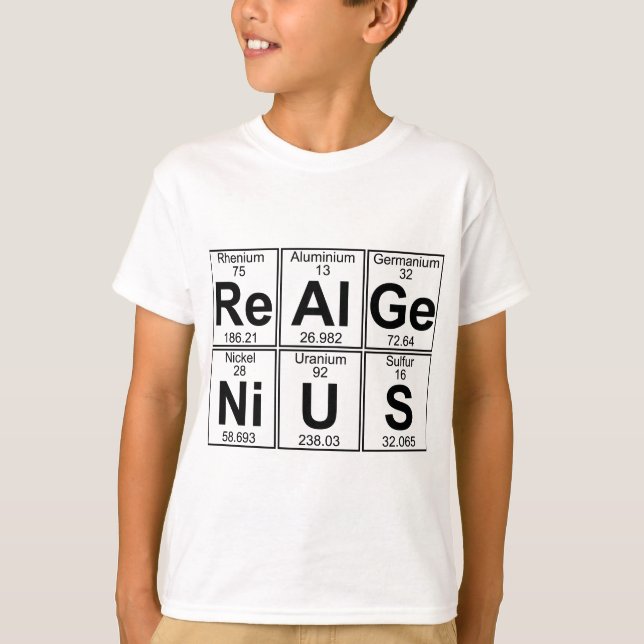 Camiseta Re-Al-GE-Ni-U-s (gênio real) - cheio (Frente)