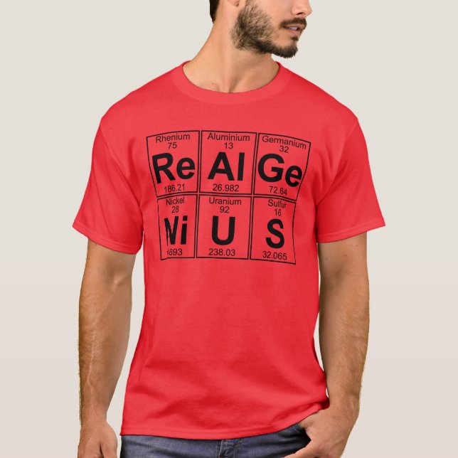 Camiseta Re-Al-GE-Ni-U-s (gênio real) - cheio (Frente)