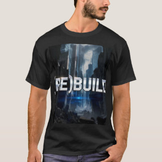 Camiseta (RE)CONSTRUIR - Texto Cromo sobre as Ruínas da Cid
