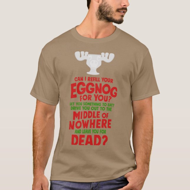 Camiseta Reabasteça Seu Egg Nog vintage (Frente)