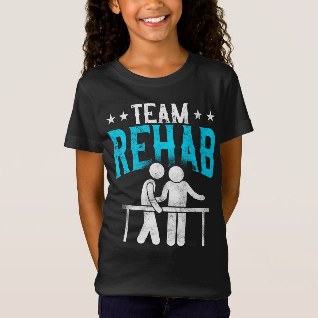 Camiseta Reabilitação de Equipe do Assistente de Terapia Fí (Frente)