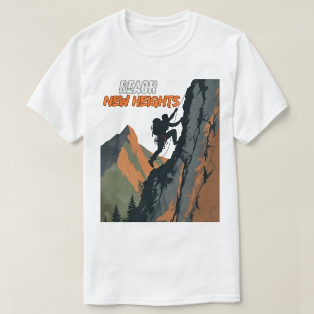 Camiseta Reach New Heights – Climbing Day Tribute (Frente do Design)
