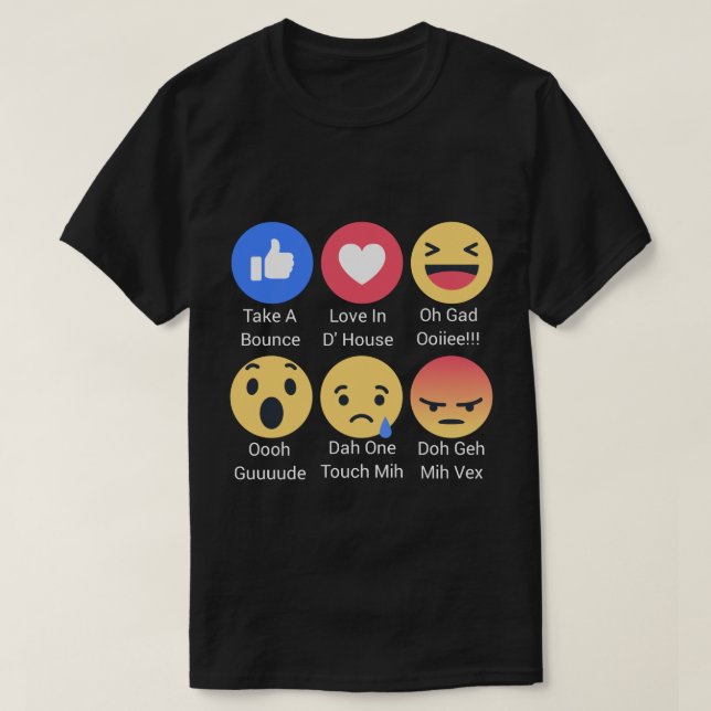 Camiseta Reações do FB para Trinis (Frente do Design)