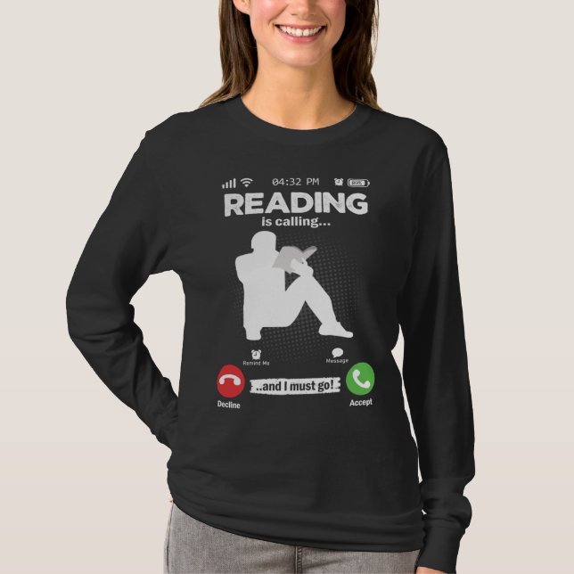 Camiseta Read Is Calling I Must Go Library Books Hobby Read (Frente)