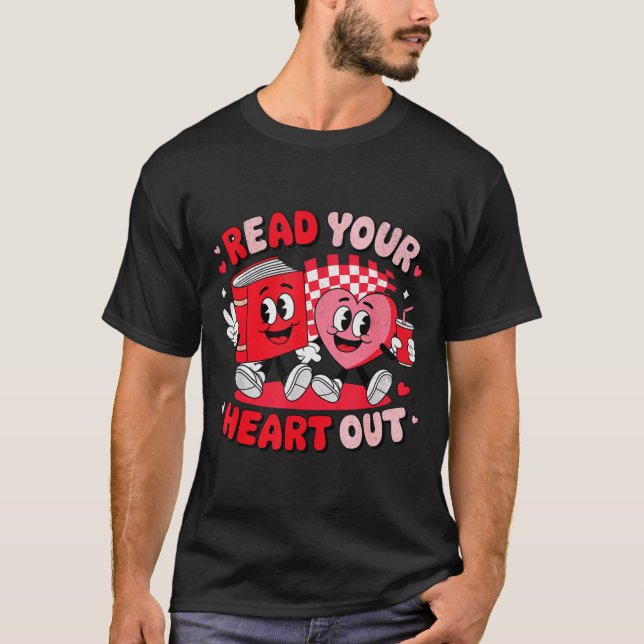 Camiseta Read Your Heart Out Valentine's Day Retro Teacher  (Frente)