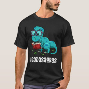 Camiseta Readasaurus Engraçado Lendo Livro de Bookworms Di