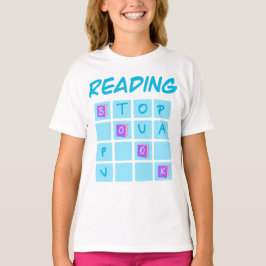 Camiseta Reading Book Crossword Typography Design for Book