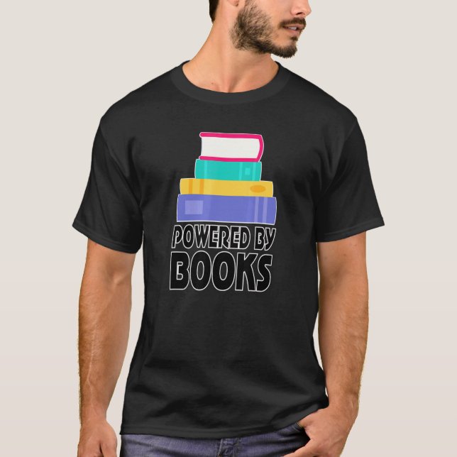 Camiseta Reading Bookworm Powered By Books (Frente)