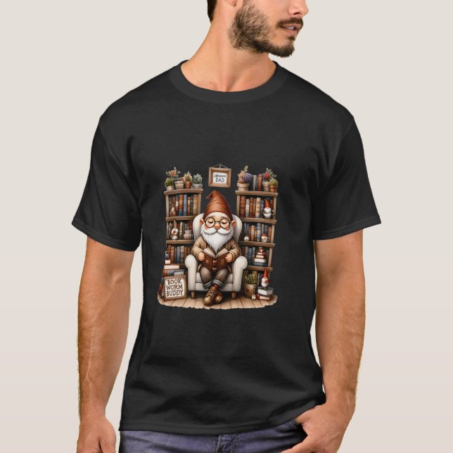 Camiseta Reading Gnome Grandpa For Book Lovers Men And Libr (Frente)