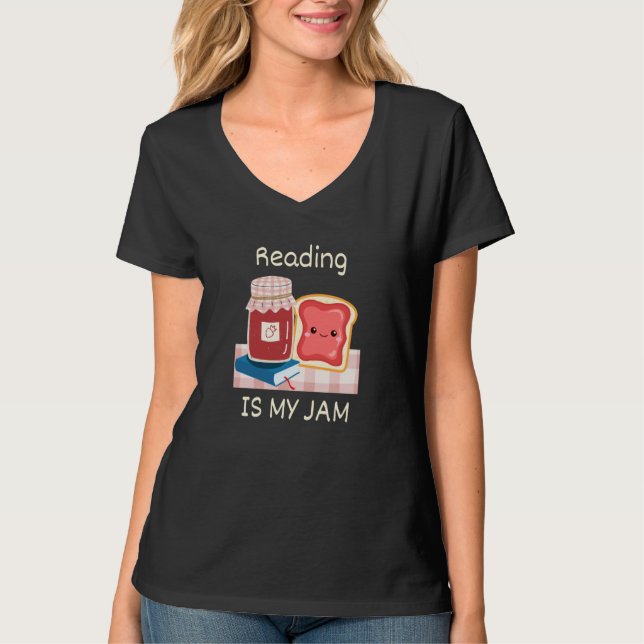 Camiseta Reading Is My Jam Pun Reading Jelly and Toast Chib (Frente)
