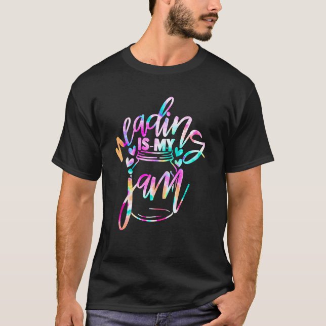 Camiseta Reading Is My Jam Read Reading Teacher Librarian B (Frente)