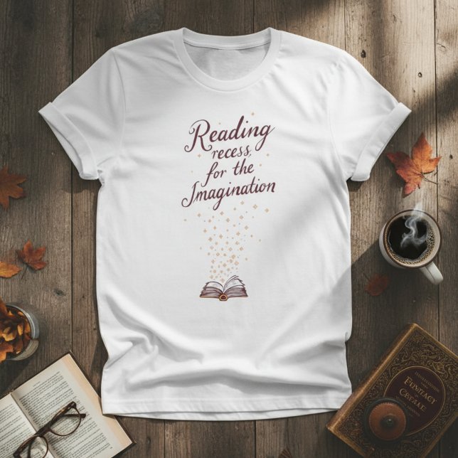 Camiseta Reading Teacher — Recess for the Imagination (Criador carregado)