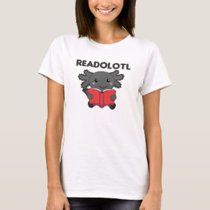 Camiseta Readolescente Um Axolotl Que Lê Muitos Livros