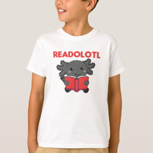 Camiseta Readolescente Um Axolotl Que Lê Muitos Livros