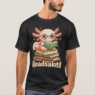 Camiseta Readsalotl Fofo Axolote Fofinho Lendo