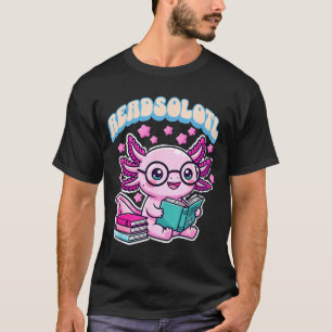 Camiseta Readsolotl kawaii axolotl engraçado livro leitura