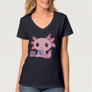 Camiseta READSOLOTL kawaii axolotl lê livros como presente