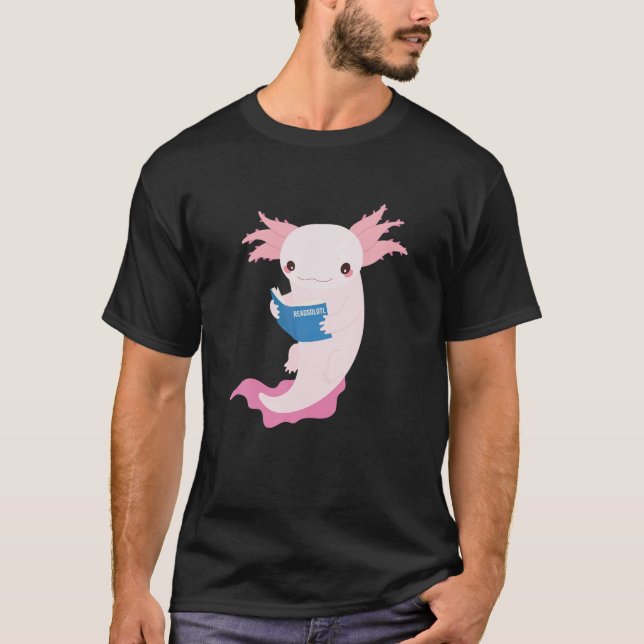 Camiseta Readsolotl Read Book Axolotl Reading The Walking F (Frente)