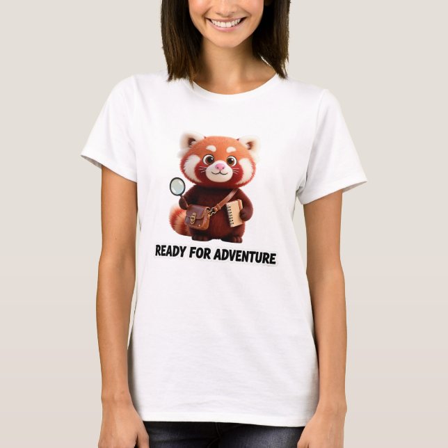 Camiseta Ready For Adventure Cute Red Panda Explorer (Frente)