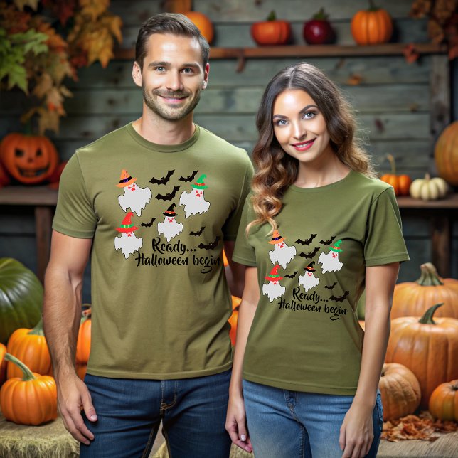 Camiseta "Ready, Halloween begins", (Criador carregado)