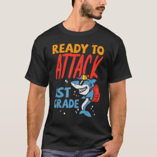 Camiseta Ready To Attach 1st Grade Shark First Day Of Schoo