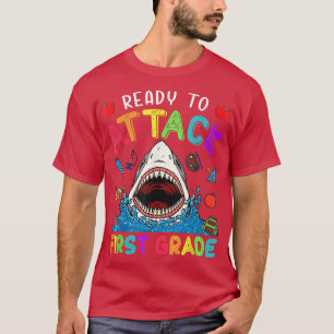 Camiseta Ready To Attack First Grade Shark Back To School B