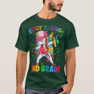 Camiseta Ready To Crush 2nd Grade Unicorn Back To School Cu