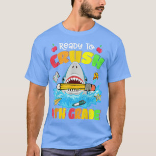Camiseta Ready To Crush 4th Grade Shark Back To School Boys
