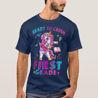 Camiseta Ready to Crush First Grade Back To School Unicorn 