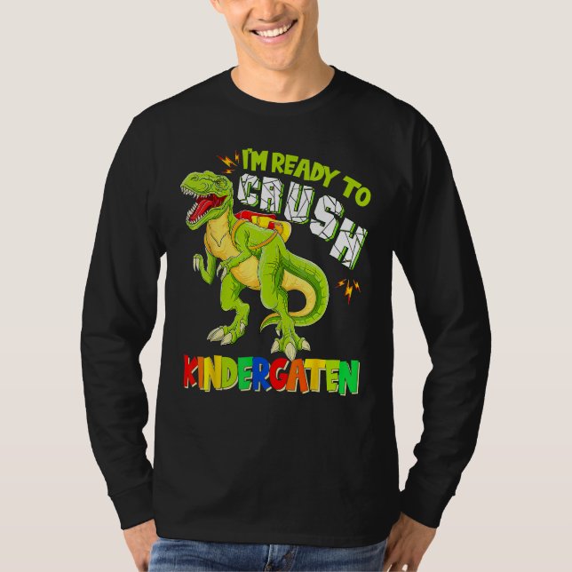 Camiseta Ready To Crush Kindergarten Dinosaur Back To Schoo (Frente)