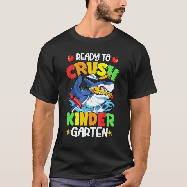 Camiseta Ready To Crush Kindergarten Shark Back To School B (Frente)
