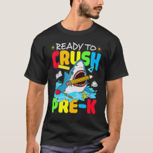Camiseta Ready To Crush Pre K Shark Back To School Boys Kid