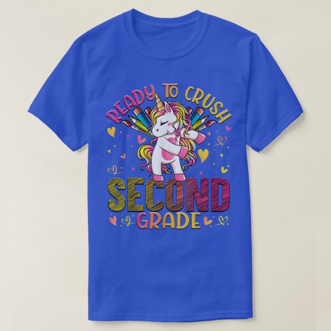 Camiseta Ready to Crush Second 2nd Grade Back To School Uni (Frente do Design)