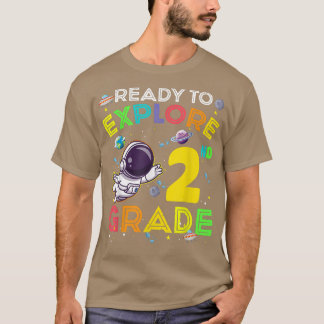 Camiseta Ready to Explore 2nd Grade Cute Astronaut Kids Boy